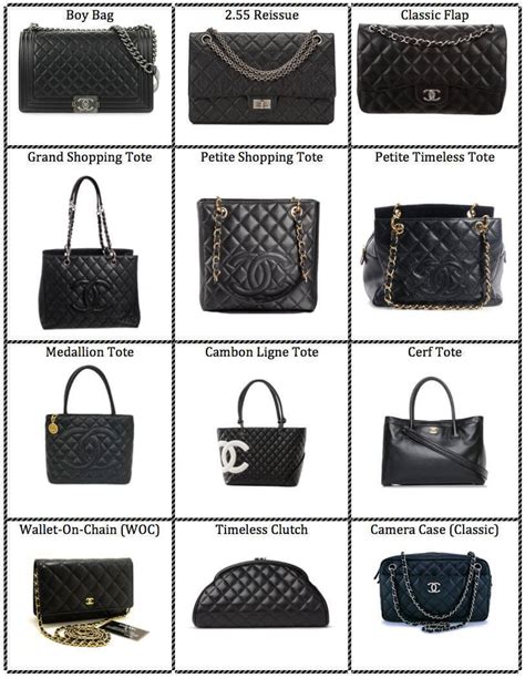 chanel bag types|list of chanel handbag styles.